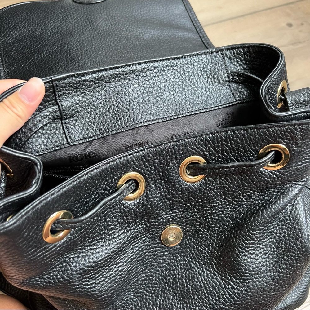 Michael Kors Black Pebbled Leather Backpack - Picture 2 of 6